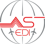 An image of a globe with red 'AS' in the middle with two planes